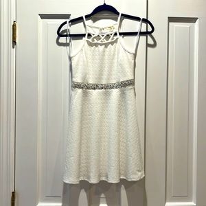 Perfect condition Girls white dress with crystals.